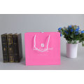 Custom Printed Personalized Pink Matte Laminated Retail Shopping Euro Tote Paper Bag with Logos